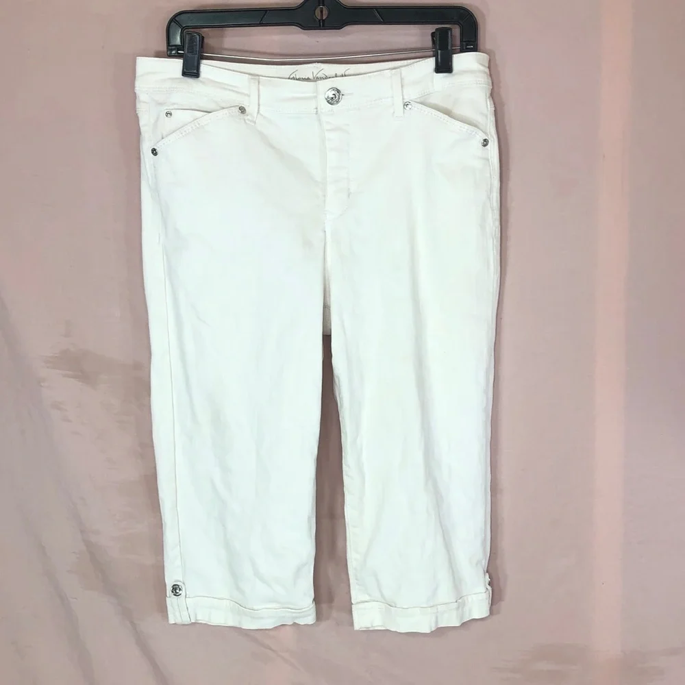 Gloria Vanderbilt White Cropped Jeans Capris Size 6